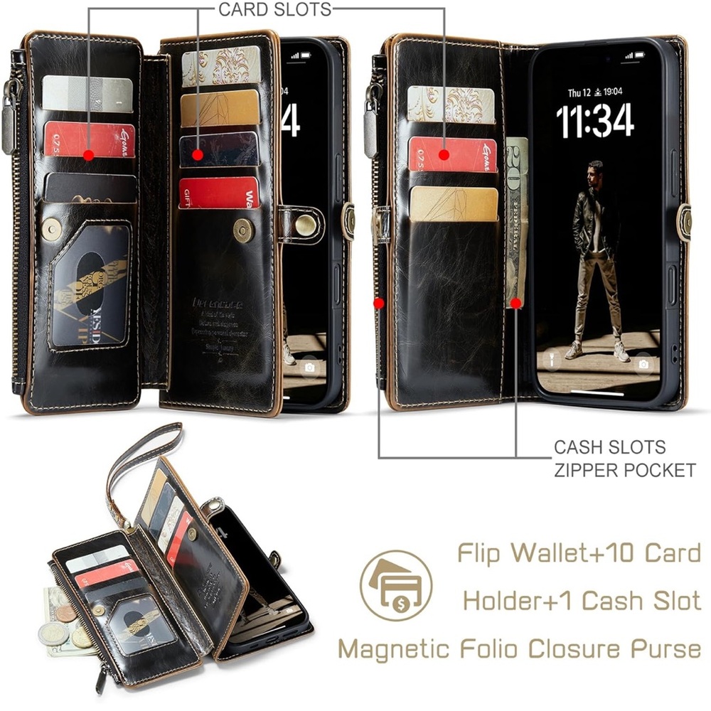 Defencase Compatible with iPhone 16 Plus Case Wallet - Picture 2 of 7